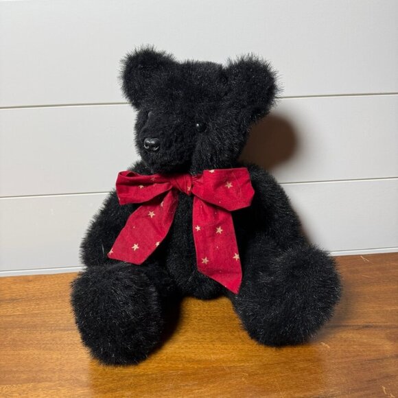Artist Original Soft Black Fur Fully Jointed 17" Plush Bear by Lorraine Smoker - Picture 2 of 13